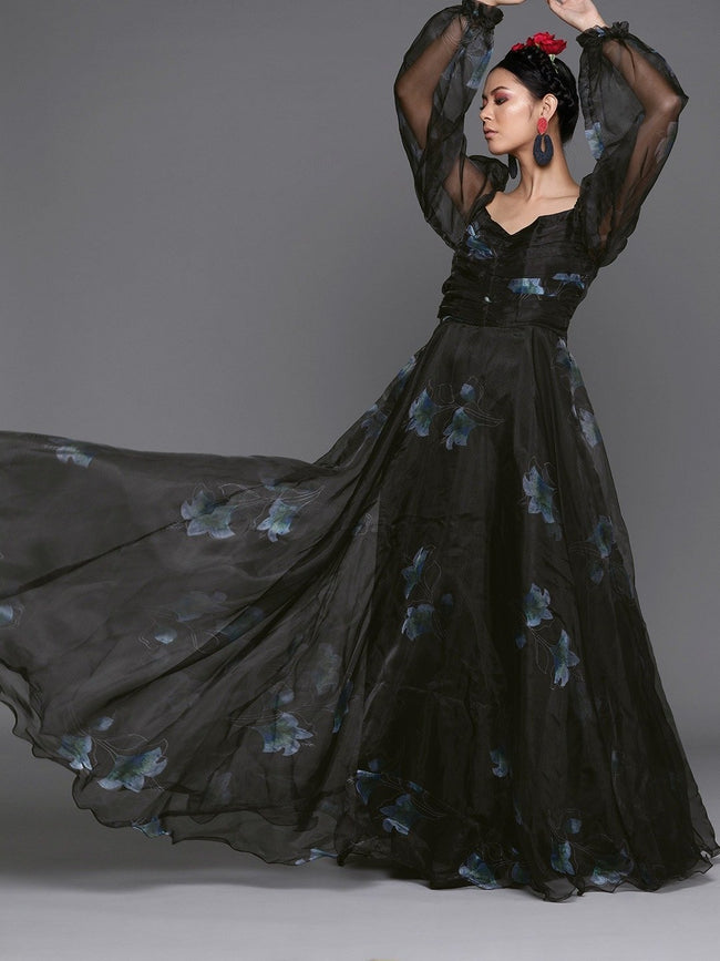 Irresistible Black Organza Partywear ...